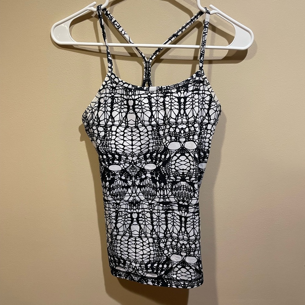 Lululemon Black and White Printed Tank Top